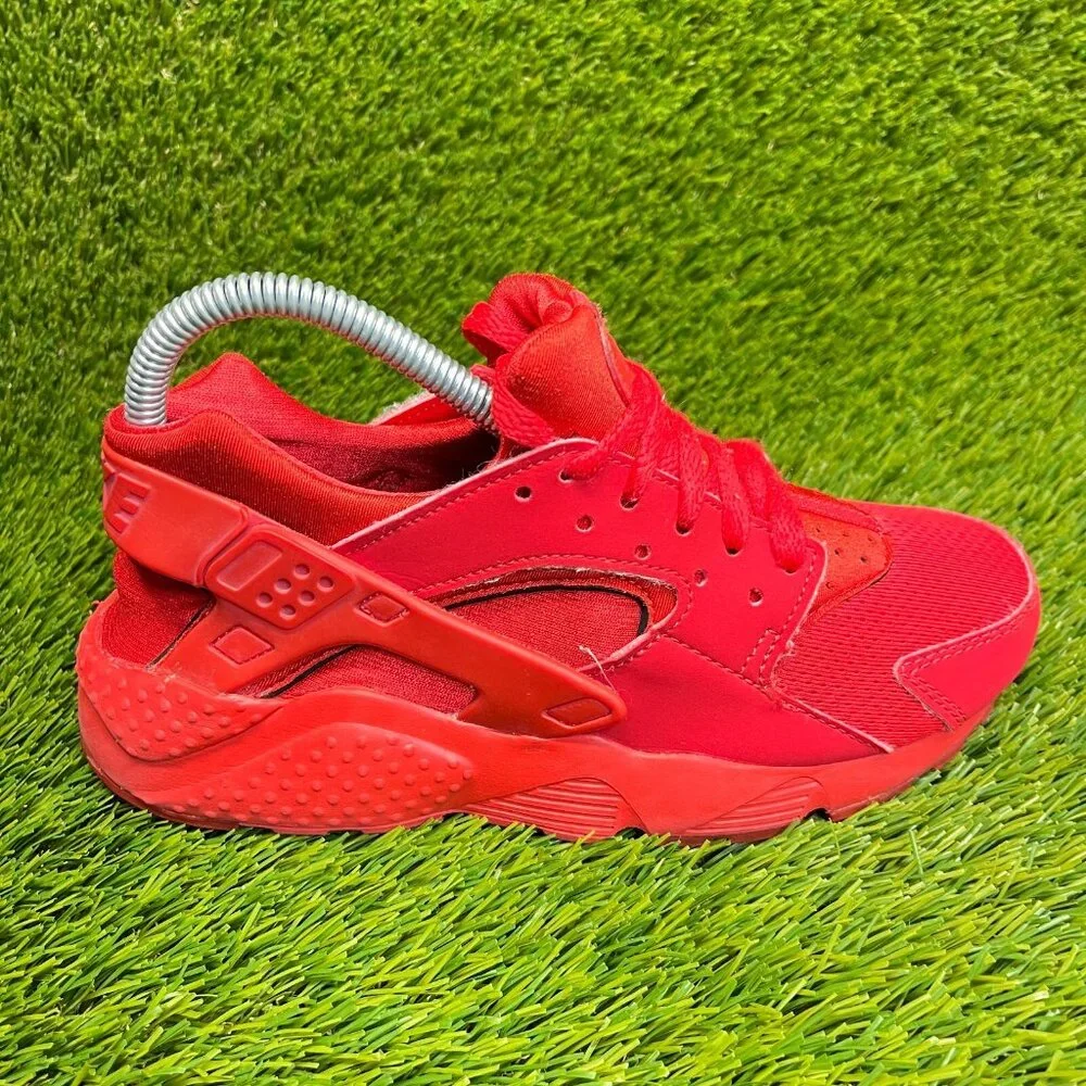 Nike Air‎ Huarache Run Triple Red Boys Size 5.5Y Walking Running Shoes Sneakers